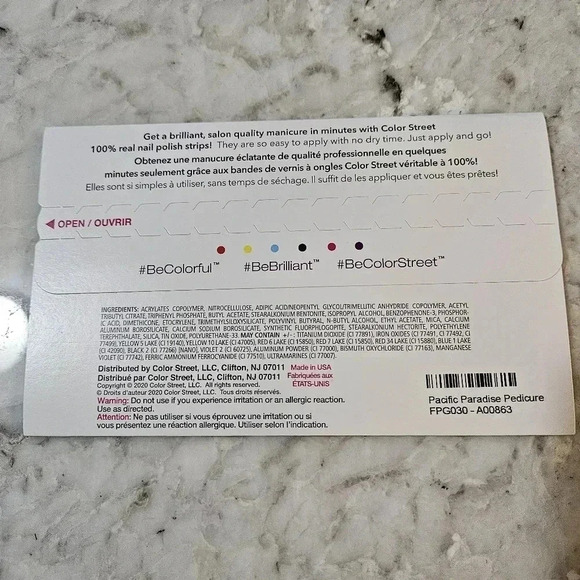 Color Street Nail Polish Strips-Retired Set-Pacific Paradise Pedicure - Picture 2 of 4